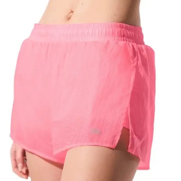 ALO YOGA Bubblegum Pink GAME TIME SHORTS - L - Picture 1 of 6